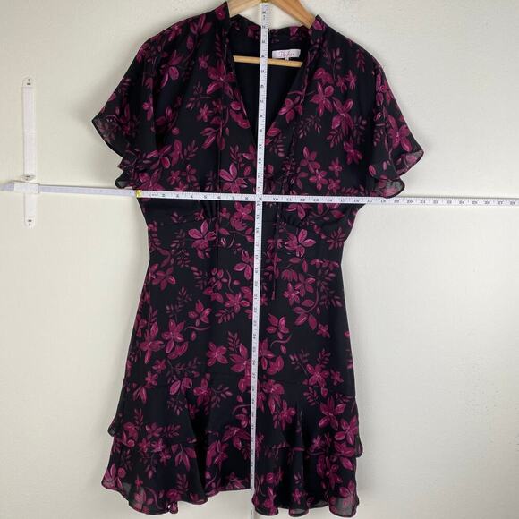 Parker Floral Mini Dress Size Medium Midnight Fleur Black Purple *flaw - Picture 14 of 15